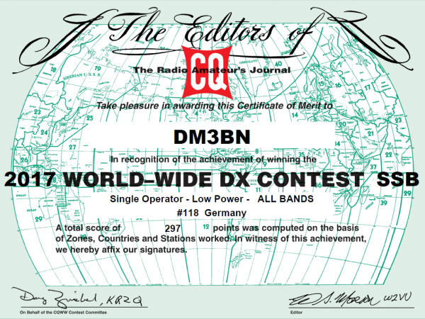 CQ World Wide DX SSB Contest 2017