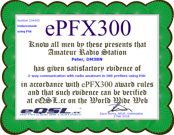 ePFX300 - 300 Prefixes in PSK